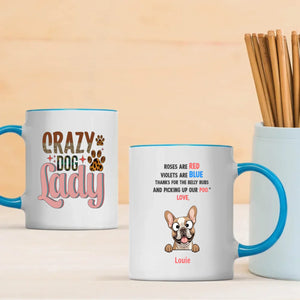 Custom French Bulldog Unique Mug - Personalize With The Quote 'Crazy Dog Lady' And Dog Clipart - 89Prints