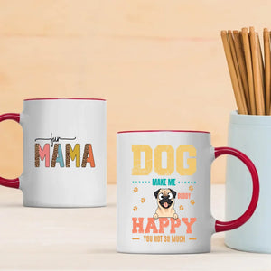 Personalized Pug Mug - 'Dog Make Me Happy' And Dog Clipart - 89Prints