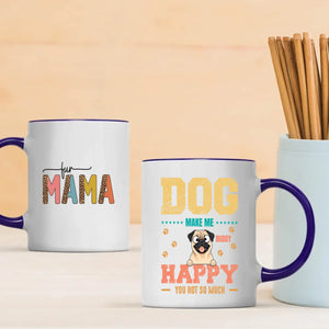 Personalized Pug Mug - 'Dog Make Me Happy' And Dog Clipart - 89Prints