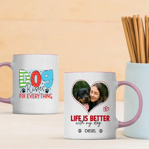 Custom Rottweiler Mug With Name & Photo – Life Is Better With My Dog - 89Prints