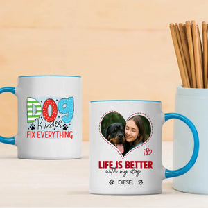 Custom Rottweiler Mug With Name & Photo – Life Is Better With My Dog - 89Prints