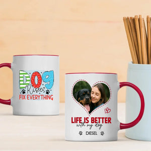 Custom Rottweiler Mug With Name & Photo – Life Is Better With My Dog - 89Prints