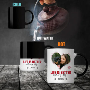 Custom Rottweiler Mug With Name & Photo – Life Is Better With My Dog - 89Prints