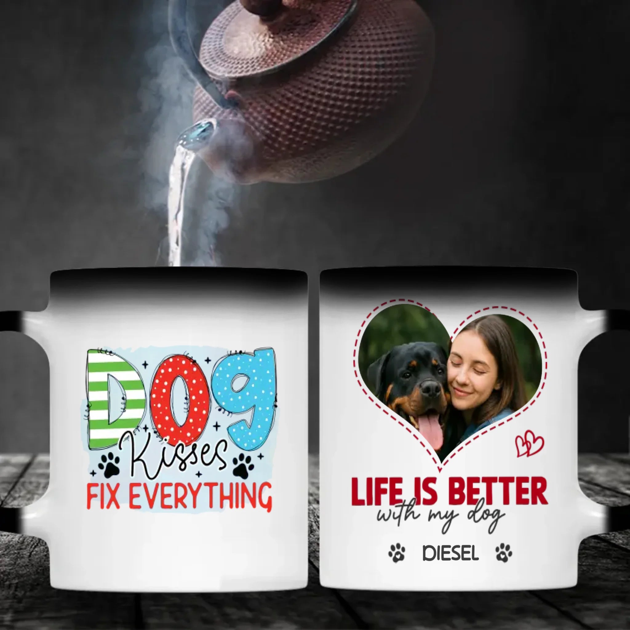 Custom Rottweiler Mug With Name & Photo – Life Is Better With My Dog - 89Prints