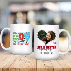 Custom Rottweiler Mug With Name & Photo – Life Is Better With My Dog - 89Prints