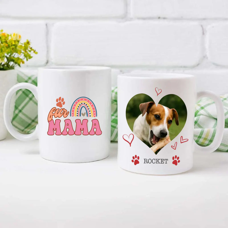 Custom Jack Russell Terrier Mug With The Quote 'Fur MaMa' And Dog Photo & Name - 89Prints