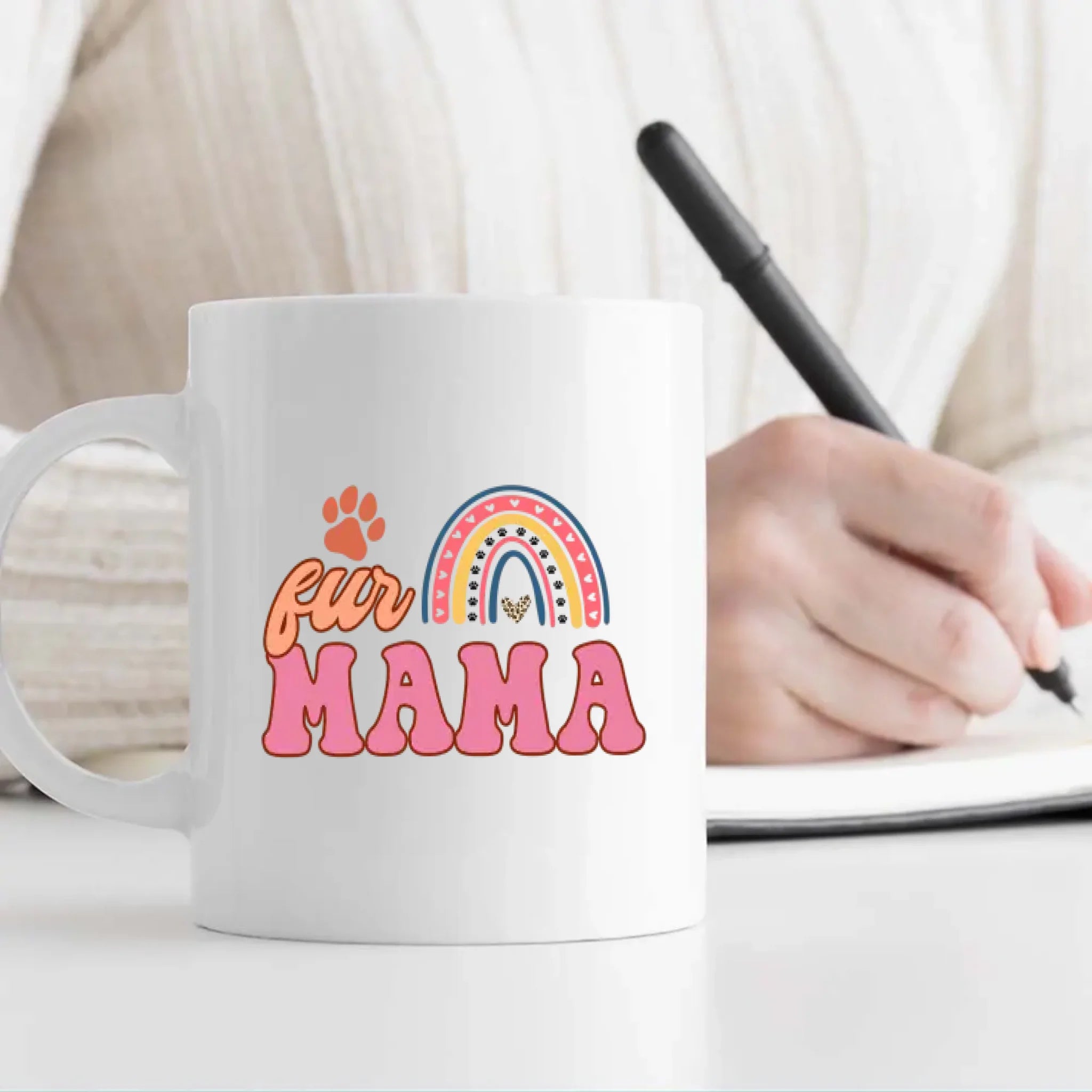 Custom Jack Russell Terrier Mug With The Quote 'Fur MaMa' And Dog Photo & Name - 89Prints