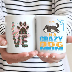 Personalized Newfoundland Mug With Name & Dog Clipart -  I'm A Crazy Dog Mom - 89Prints