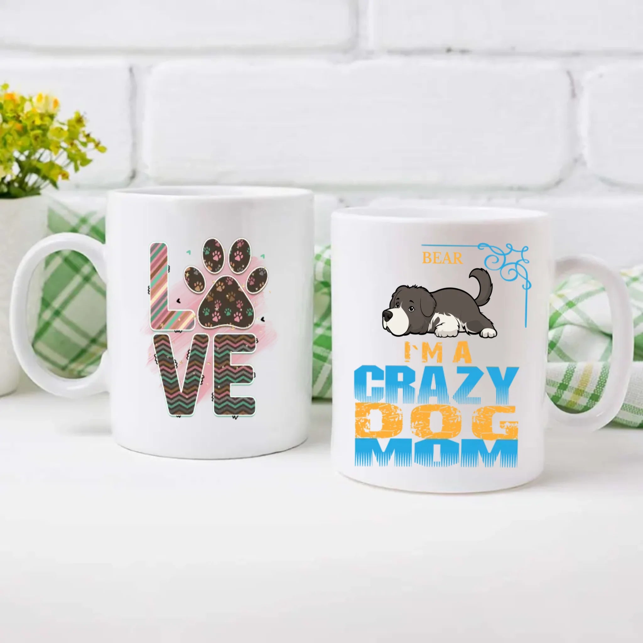 Personalized Newfoundland Mug With Name & Dog Clipart -  I'm A Crazy Dog Mom - 89Prints