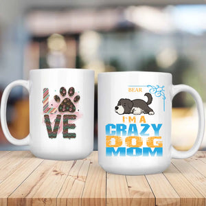 Personalized Newfoundland Mug With Name & Dog Clipart -  I'm A Crazy Dog Mom - 89Prints