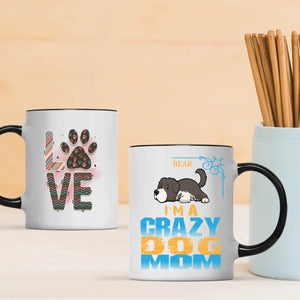 Personalized Newfoundland Mug With Name & Dog Clipart -  I'm A Crazy Dog Mom - 89Prints