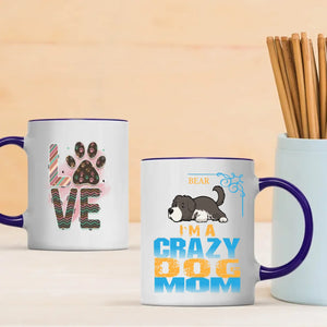 Personalized Newfoundland Mug With Name & Dog Clipart -  I'm A Crazy Dog Mom - 89Prints
