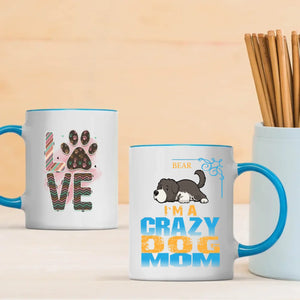 Personalized Newfoundland Mug With Name & Dog Clipart -  I'm A Crazy Dog Mom - 89Prints