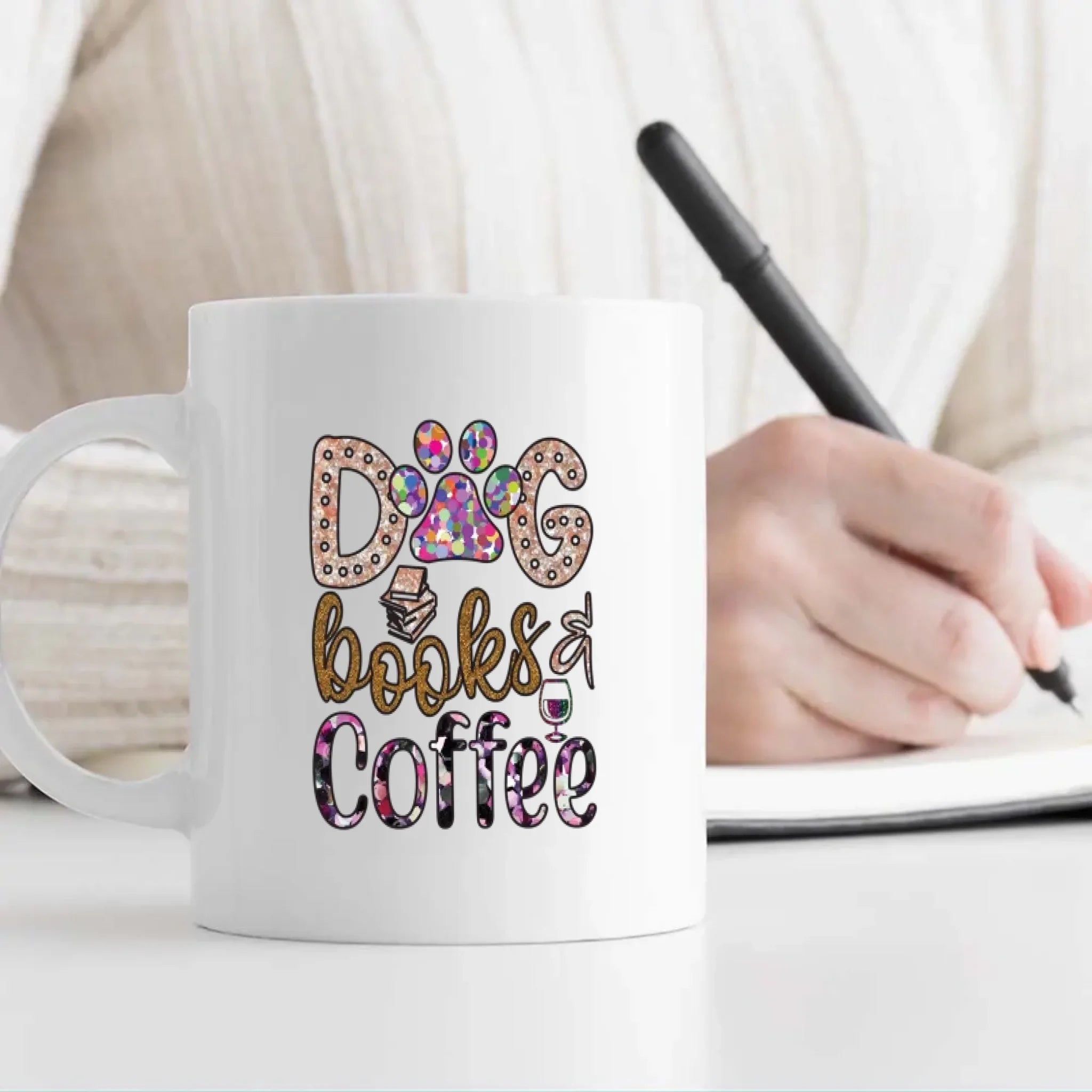 Customized American Cocker Spaniel Mug With Photo - Dog, Books & Coffee - Personalize Your Pet Mug - 89Prints