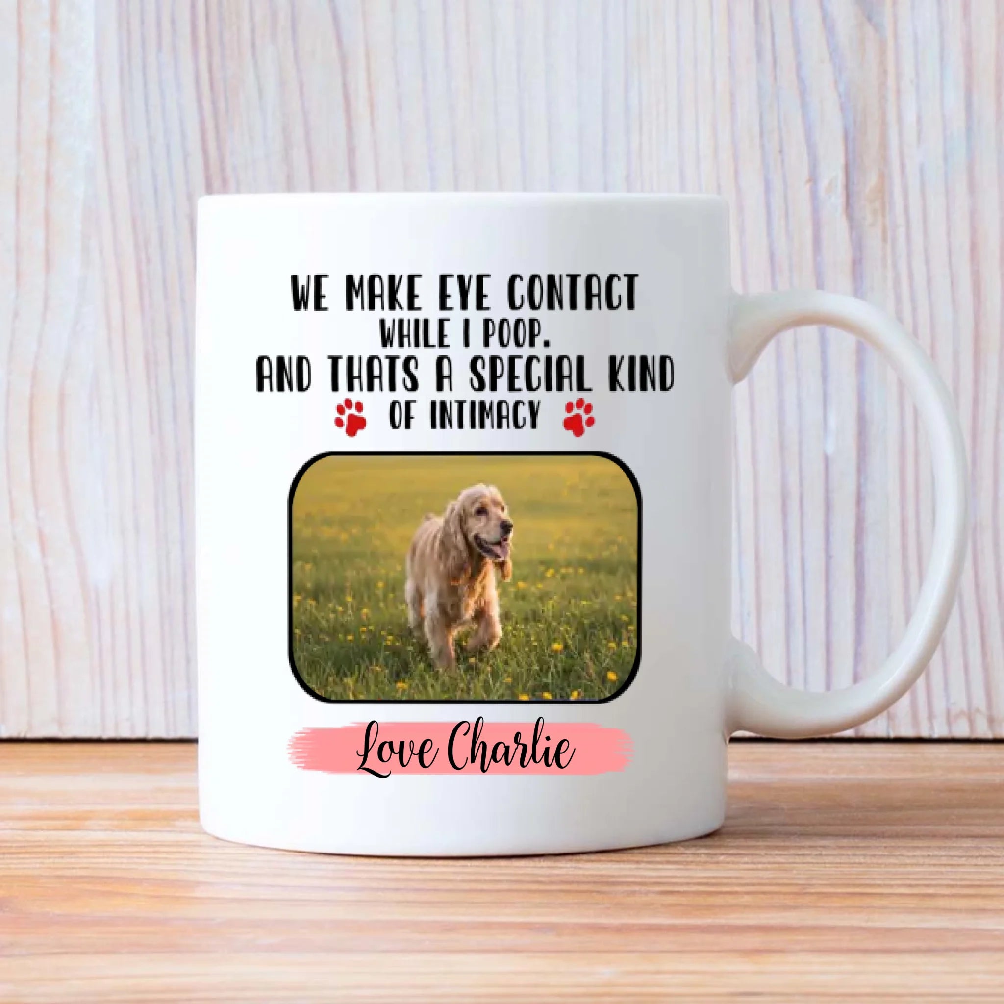 Customized American Cocker Spaniel Mug With Photo - Dog, Books & Coffee - Personalize Your Pet Mug - 89Prints
