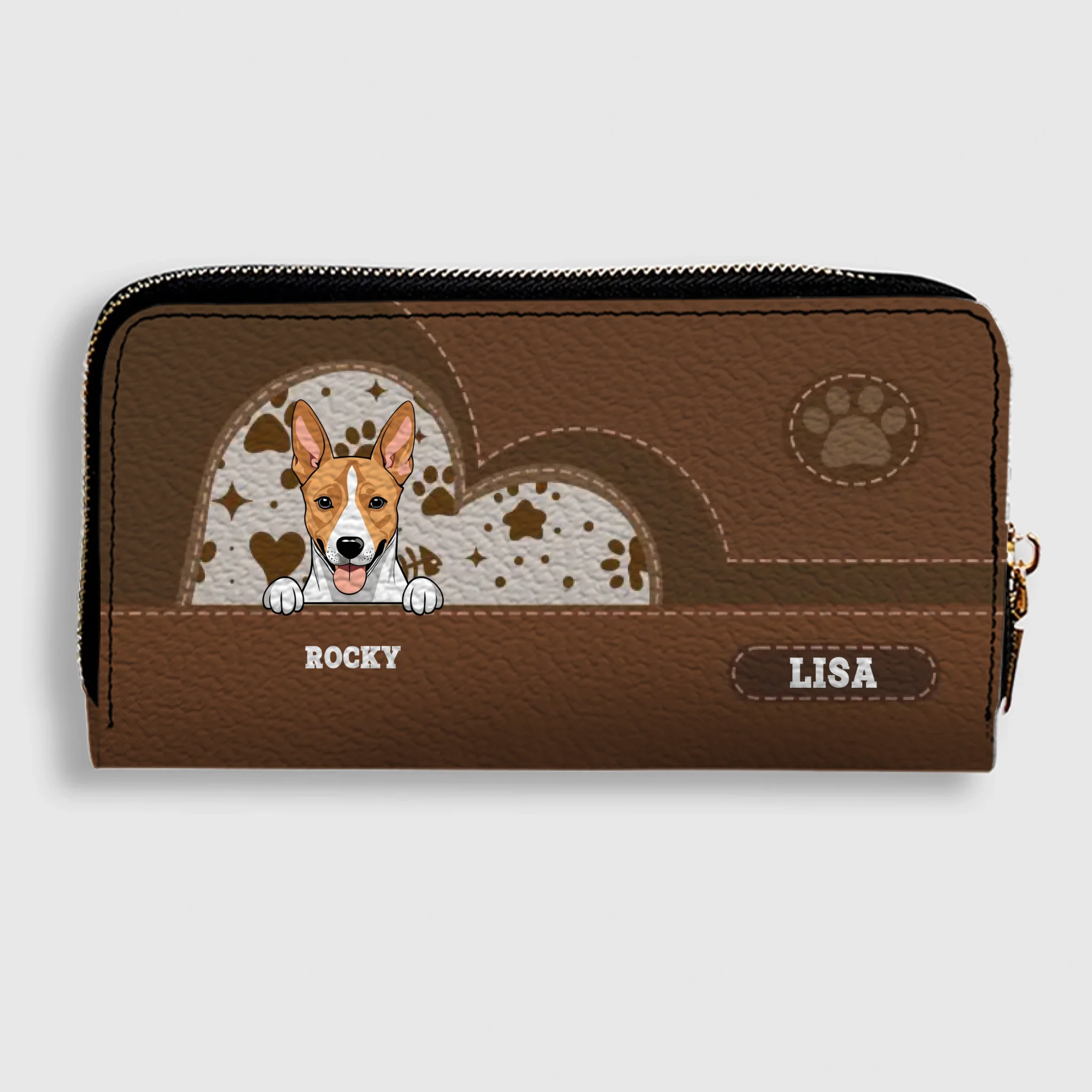 Personalized Long Leather Pet Wallet – Custom Dog & Cat Design - 89Prints