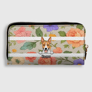 The Chic Floral Print Personalized Pet Wallet - Spring Custom Gift for Her - 89Prints