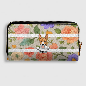 The Chic Floral Print Personalized Pet Wallet - Spring Custom Gift for Her - 89Prints