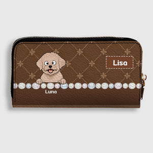 Custom Dog Breed Leather Wallet - Personalized Pet Name & Cartoon Art - 89Prints