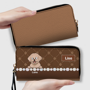 Custom Dog Breed Leather Wallet - Personalized Pet Name & Cartoon Art - 89Prints