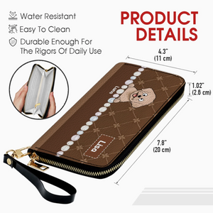 Custom Dog Breed Leather Wallet - Personalized Pet Name & Cartoon Art - 89Prints