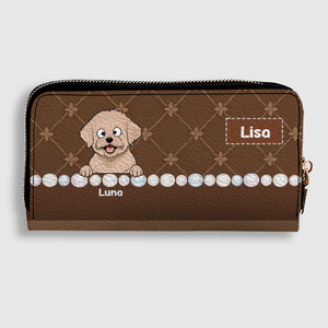 Custom Dog Breed Leather Wallet - Personalized Pet Name & Cartoon Art - 89Prints