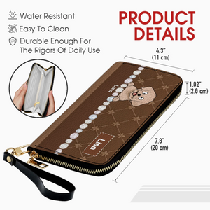 Custom Dog Breed Leather Wallet - Personalized Pet Name & Cartoon Art - 89Prints