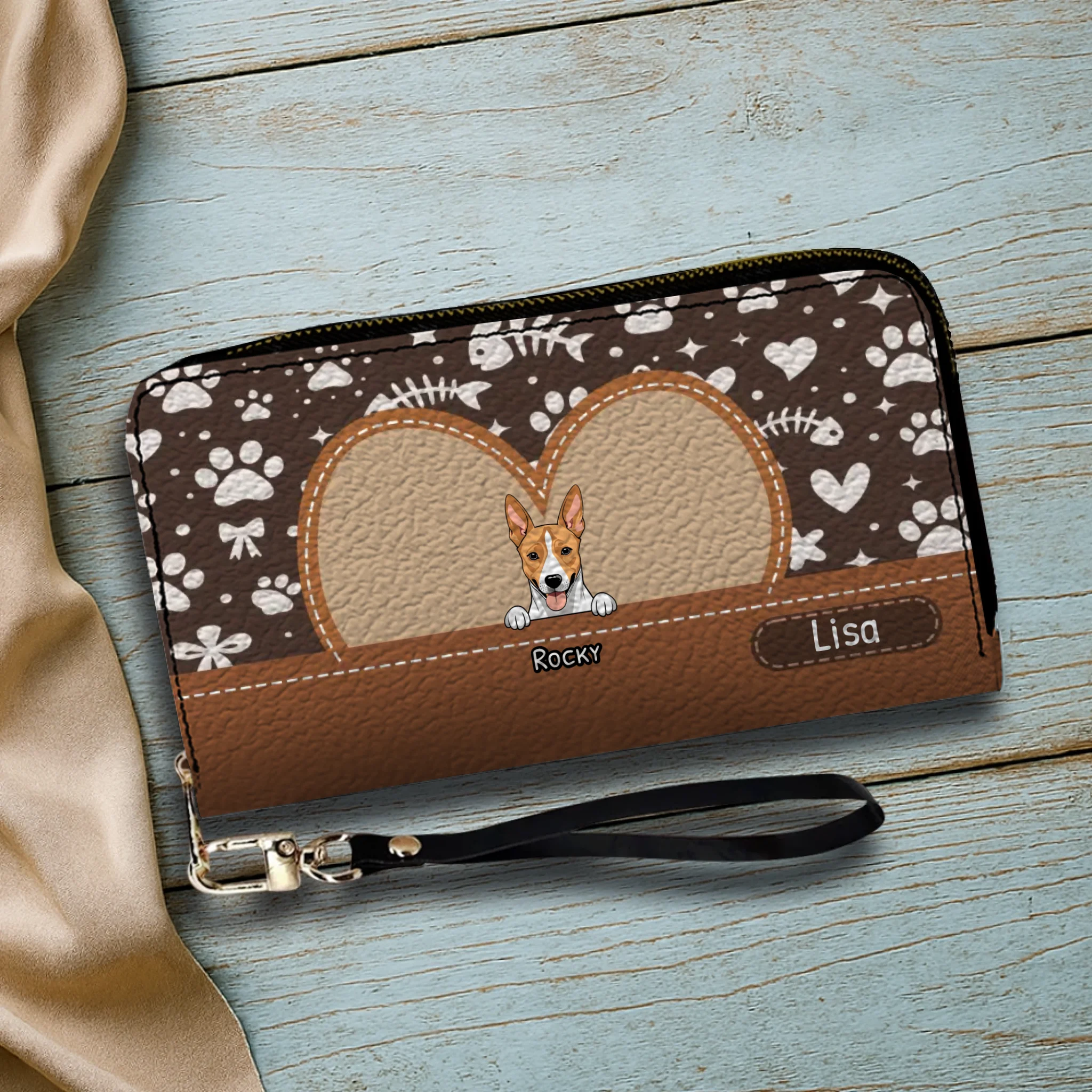 The Heart Frame Personalized Wallet - Personalized Dog & Cat Wallet | 89Prints