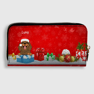 Festive Leather Wallet – Cute Personalized Christmas Gift for Pet Lovers | 89Prints