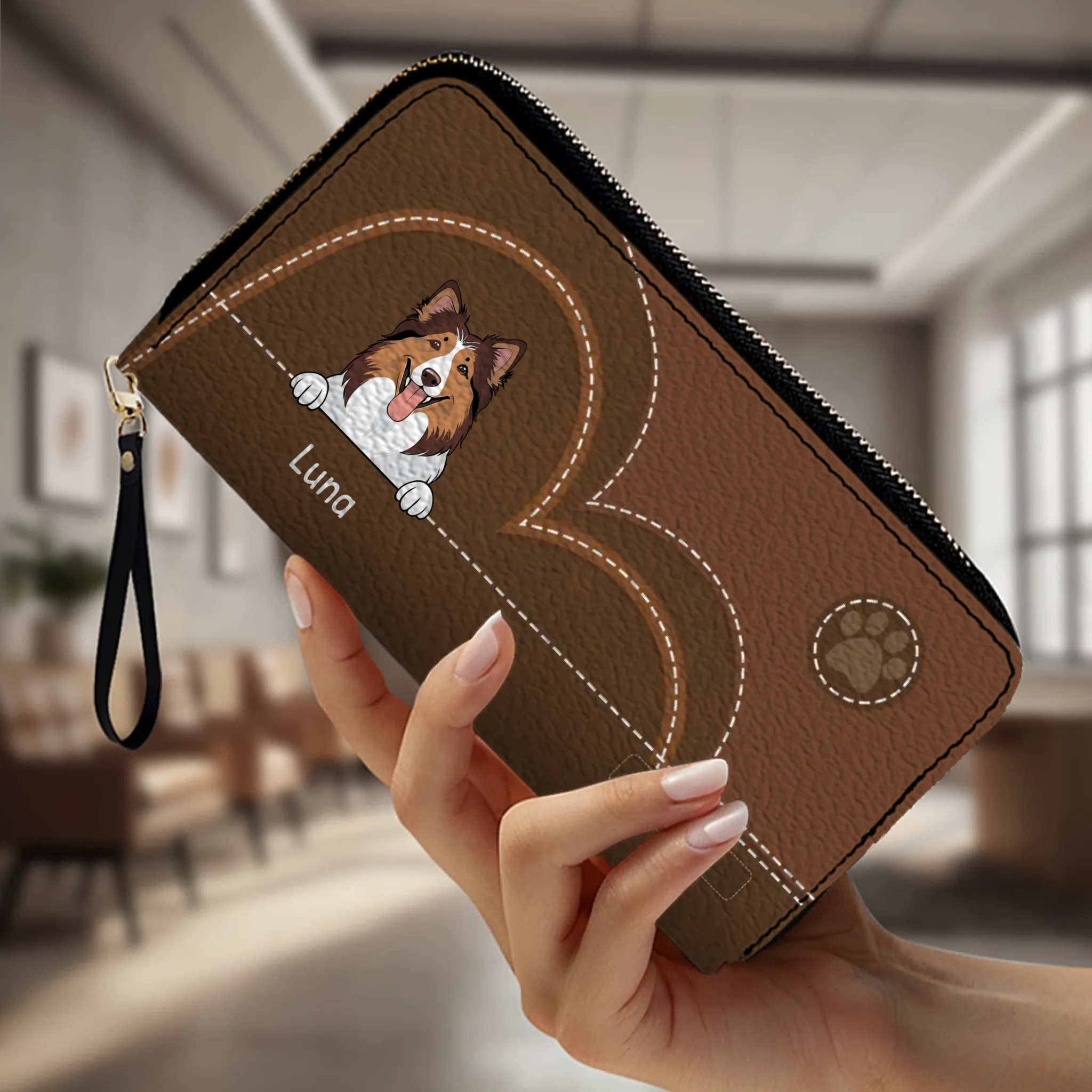 Vintage Style Custom Pet Wallet – Personalized Dog & Cat Art | 89Prints