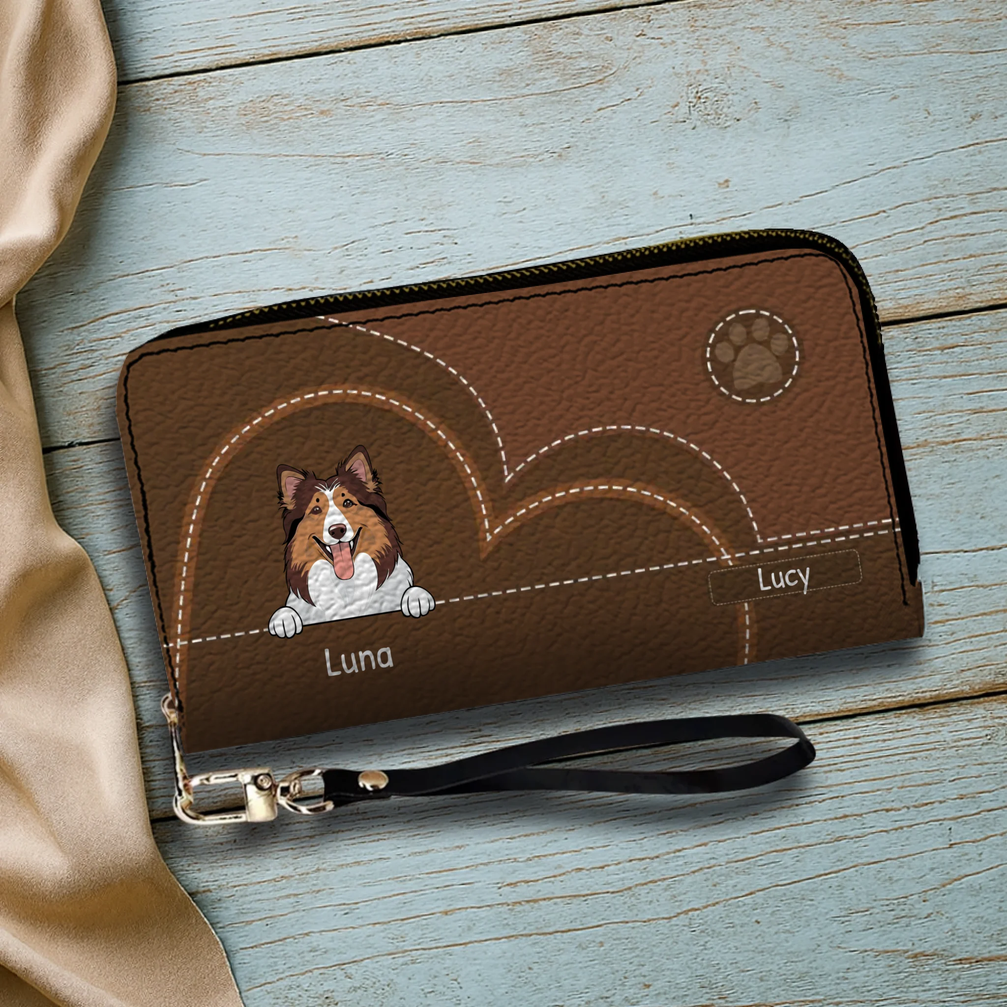 Vintage Style Custom Pet Wallet – Personalized Dog & Cat Art | 89Prints