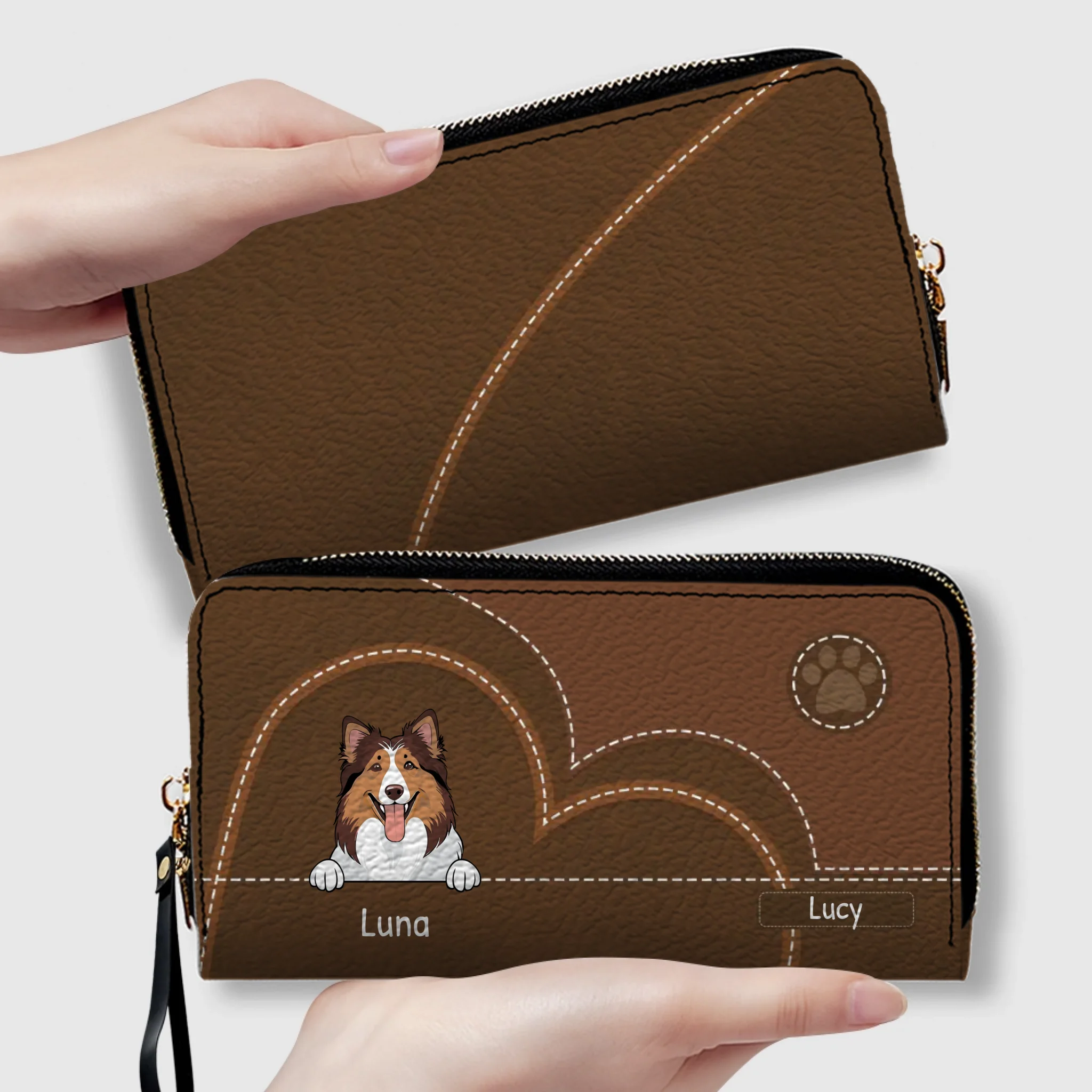 Vintage Style Custom Pet Wallet – Personalized Dog & Cat Art | 89Prints