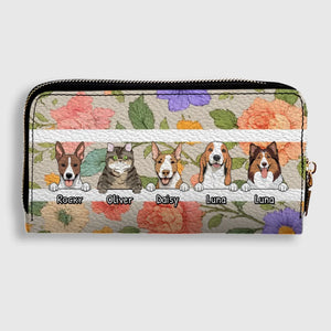 The Chic Floral Print Personalized Pet Wallet - Spring Custom Gift for Her - 89Prints
