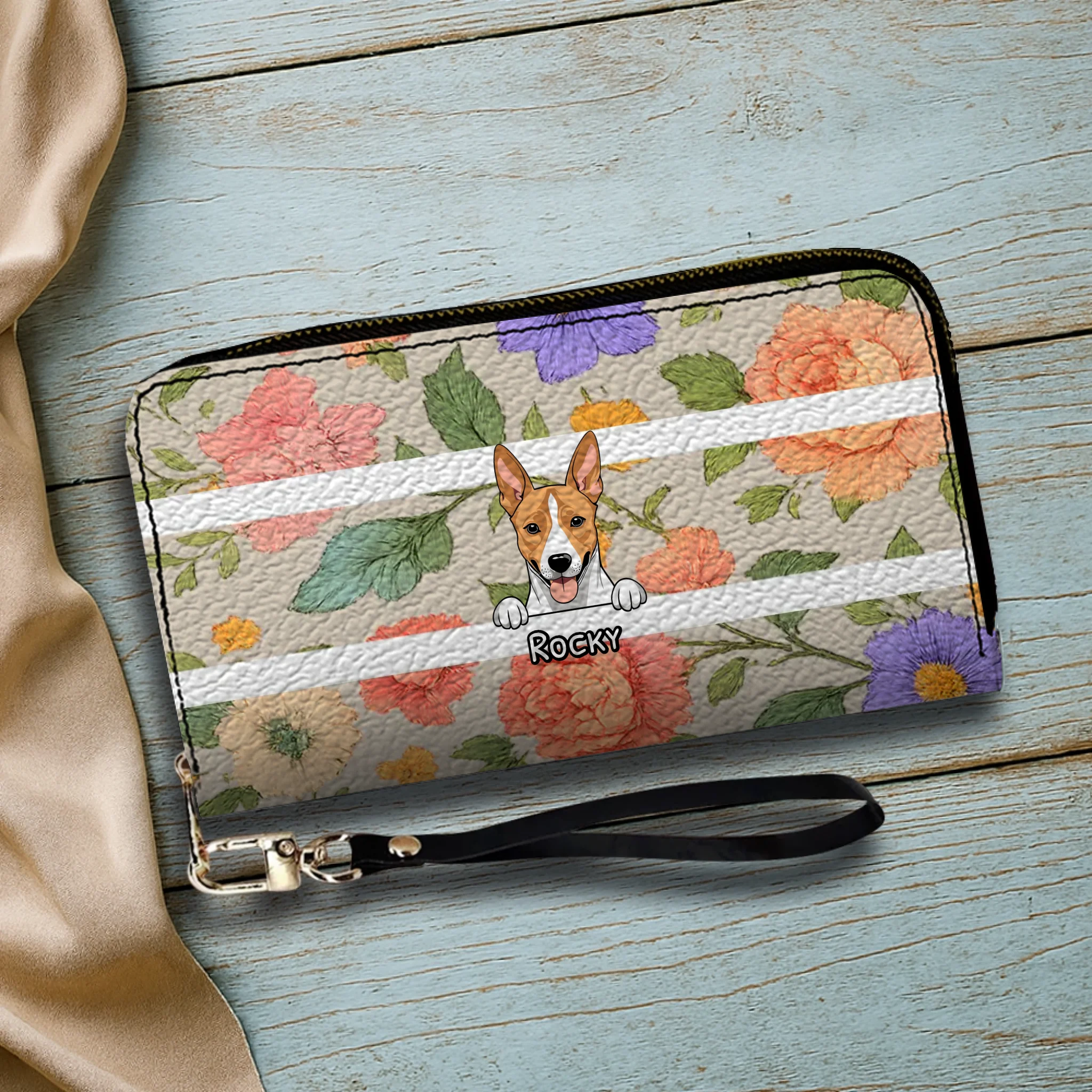 The Chic Floral Print Personalized Pet Wallet - Spring Custom Gift for Her - 89Prints