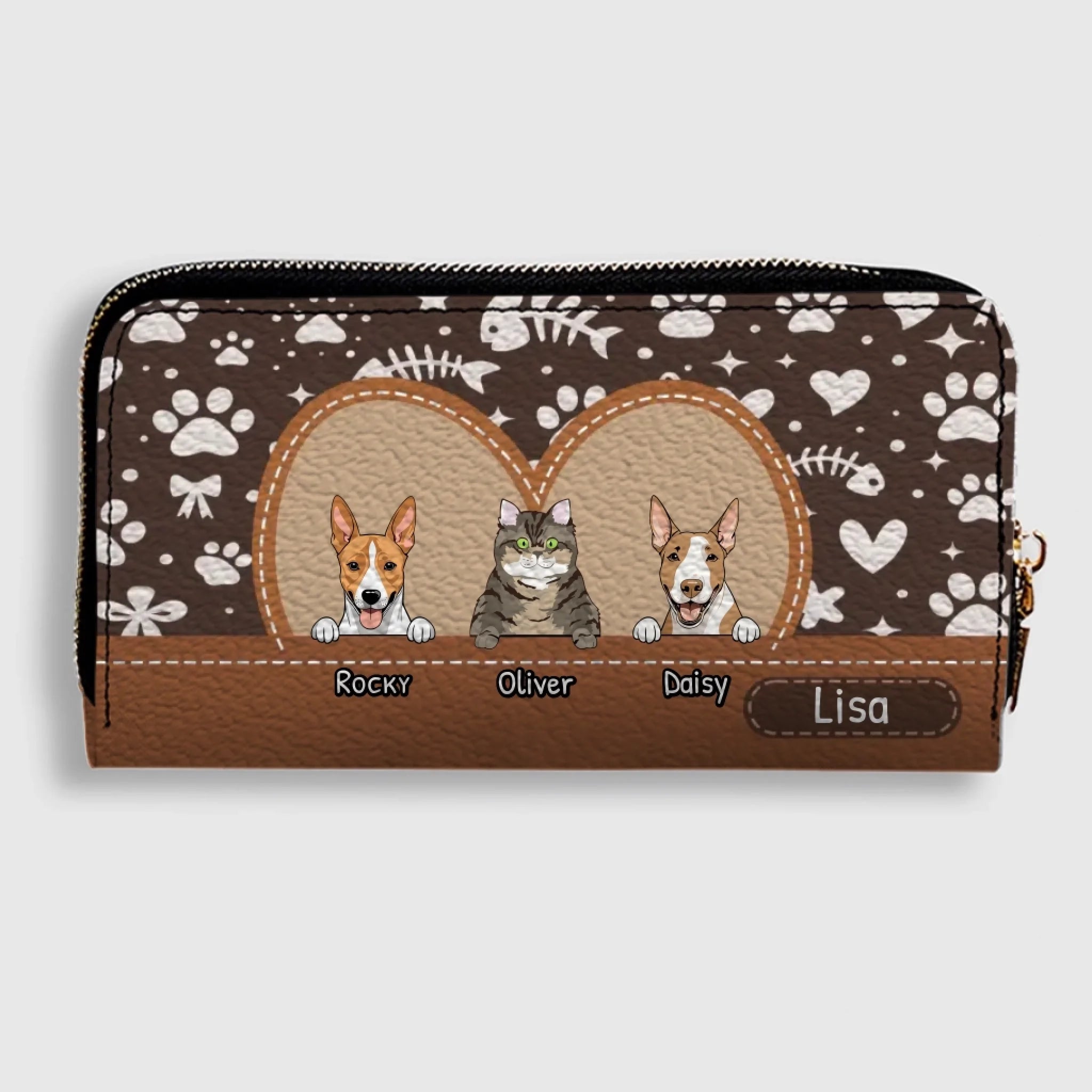 The Heart Frame Personalized Wallet - Personalized Dog & Cat Wallet | 89Prints