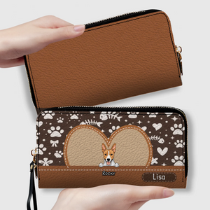 The Heart Frame Personalized Wallet - Personalized Dog & Cat Wallet | 89Prints