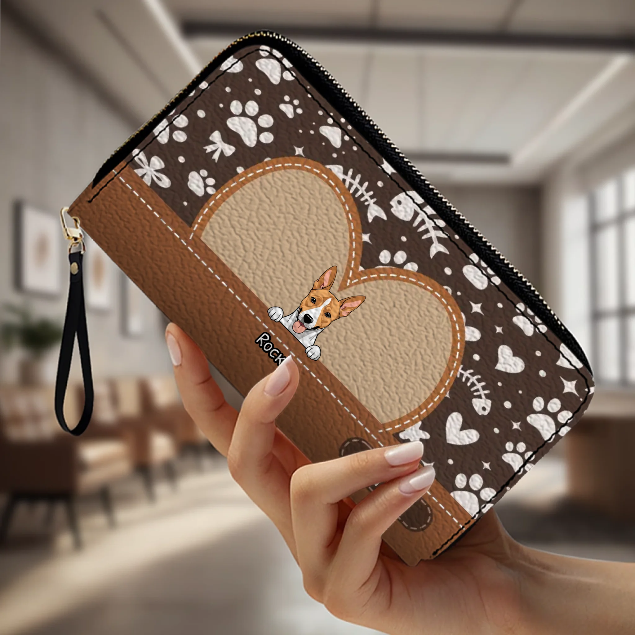 The Heart Frame Personalized Wallet - Personalized Dog & Cat Wallet | 89Prints