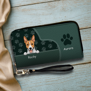 Customized Leather Pet Wallet With Engraved Name And Breed (Dog/Cat), Multiple Colors & Pet Paw Prints - 89Prints