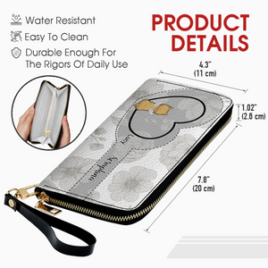 Personalized Dog Wallet with Names & Breeds – Custom Grey Floral Leather Gift - 89Prints