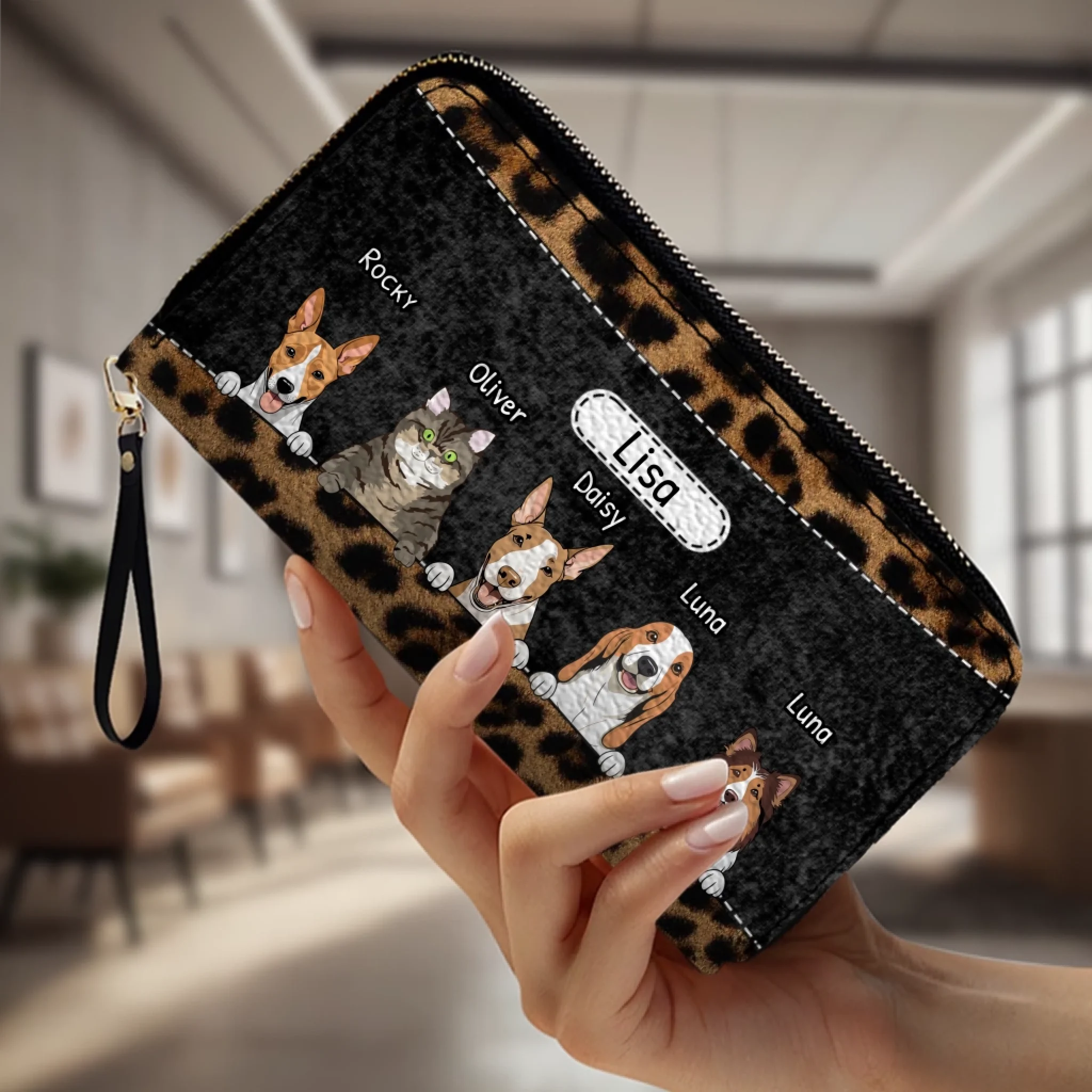 Leopard Print Pet Wallet - Personalized Pet Wallet | 89Prints