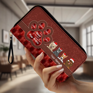 Pawprint Leather Wallet – Personalized Christmas Gift for Pet Lovers | 89Prints