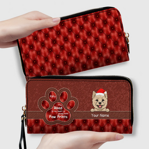 Pawprint Leather Wallet – Personalized Christmas Gift for Pet Lovers | 89Prints