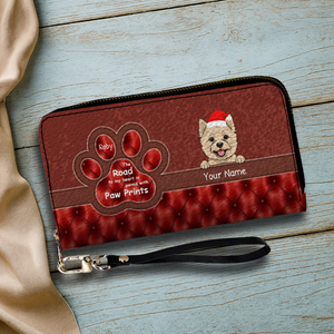 Pawprint Leather Wallet – Personalized Christmas Gift for Pet Lovers | 89Prints