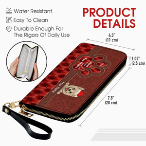 Pawprint Leather Wallet – Personalized Christmas Gift for Pet Lovers | 89Prints