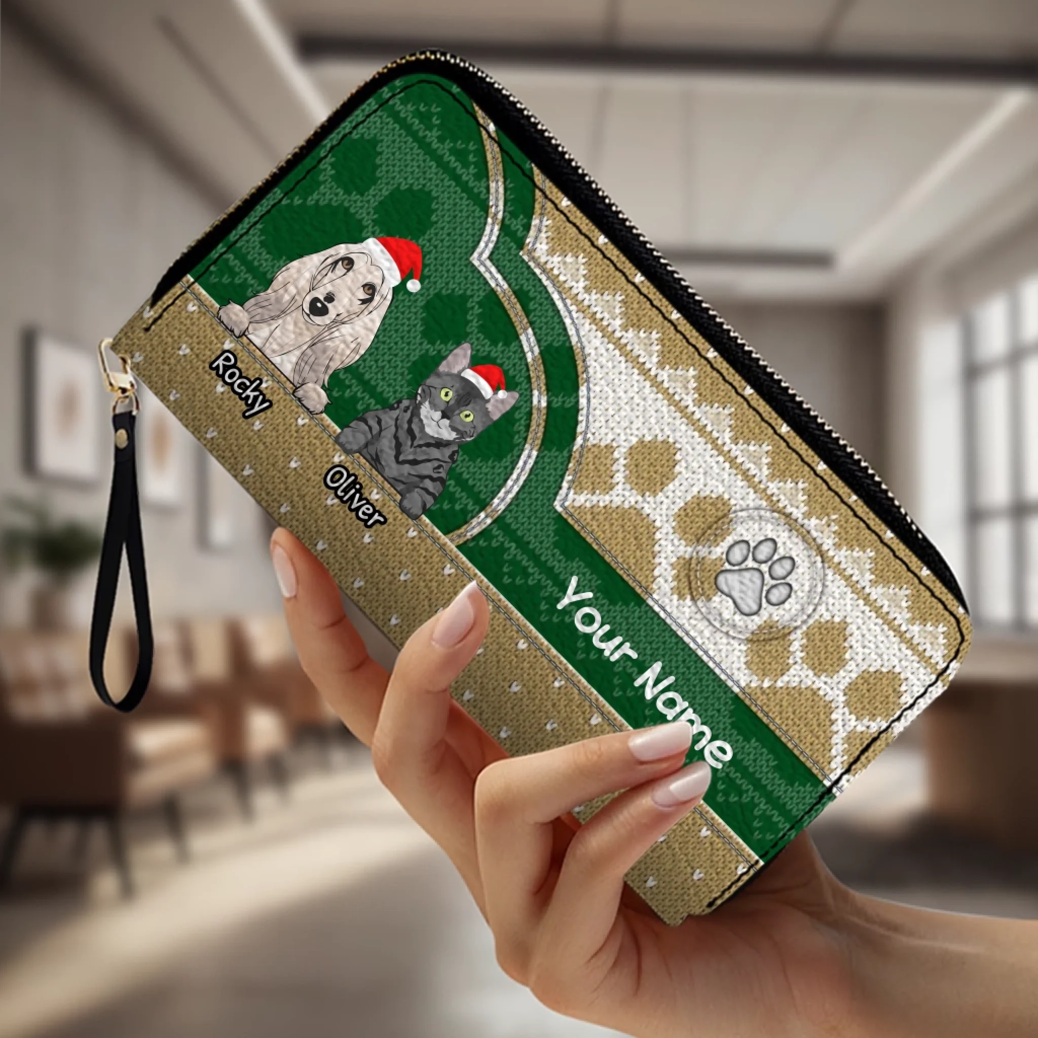 Paw & Heart Leather Wallet – Christmas Gift for Pet Lovers | 89Prints