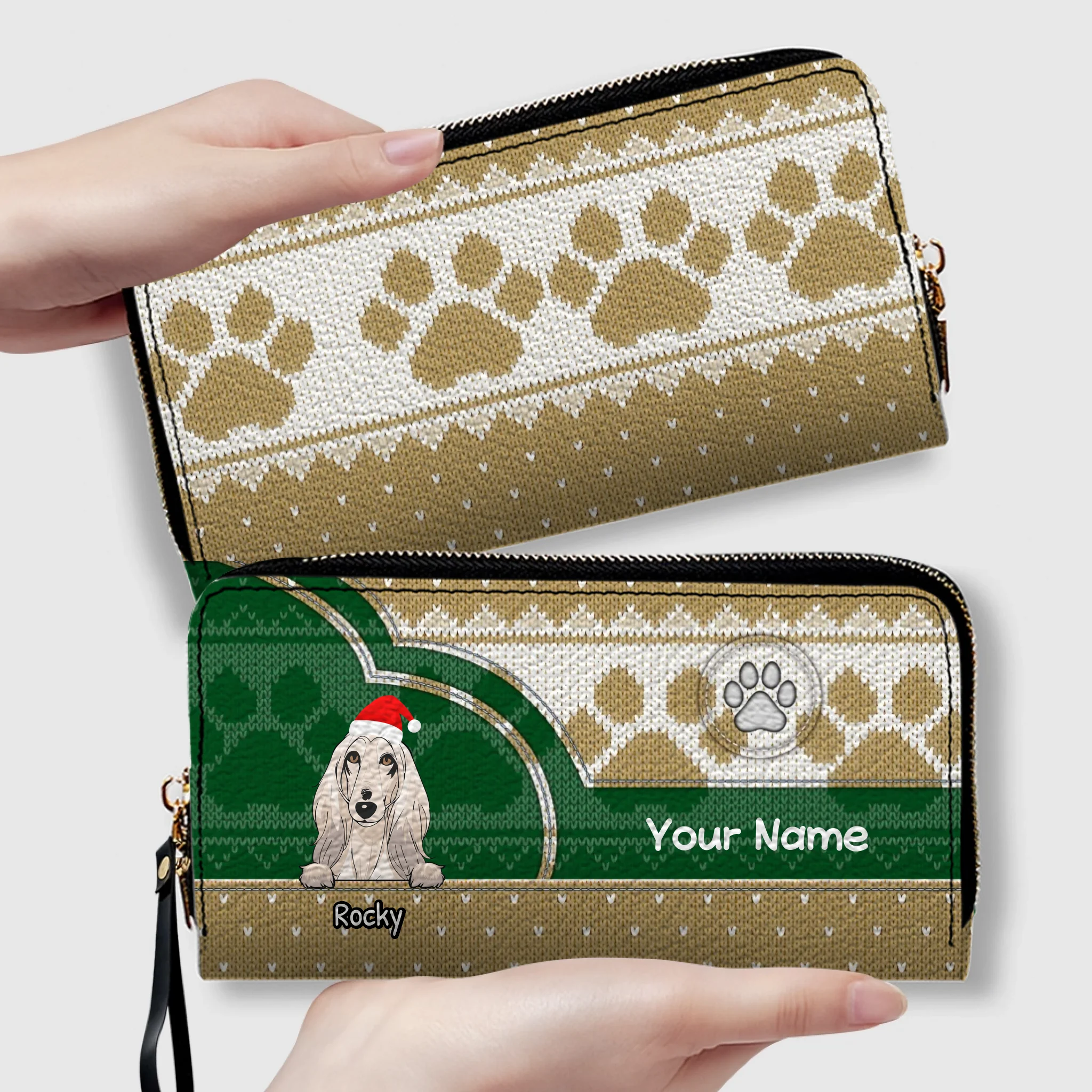 Paw & Heart Leather Wallet – Christmas Gift for Pet Lovers | 89Prints