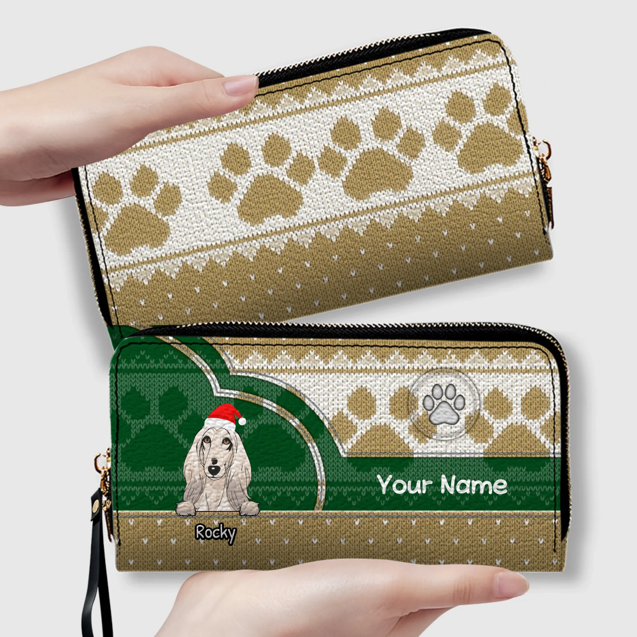 Paw & Heart Leather Wallet – Christmas Gift for Pet Lovers | 89Prints