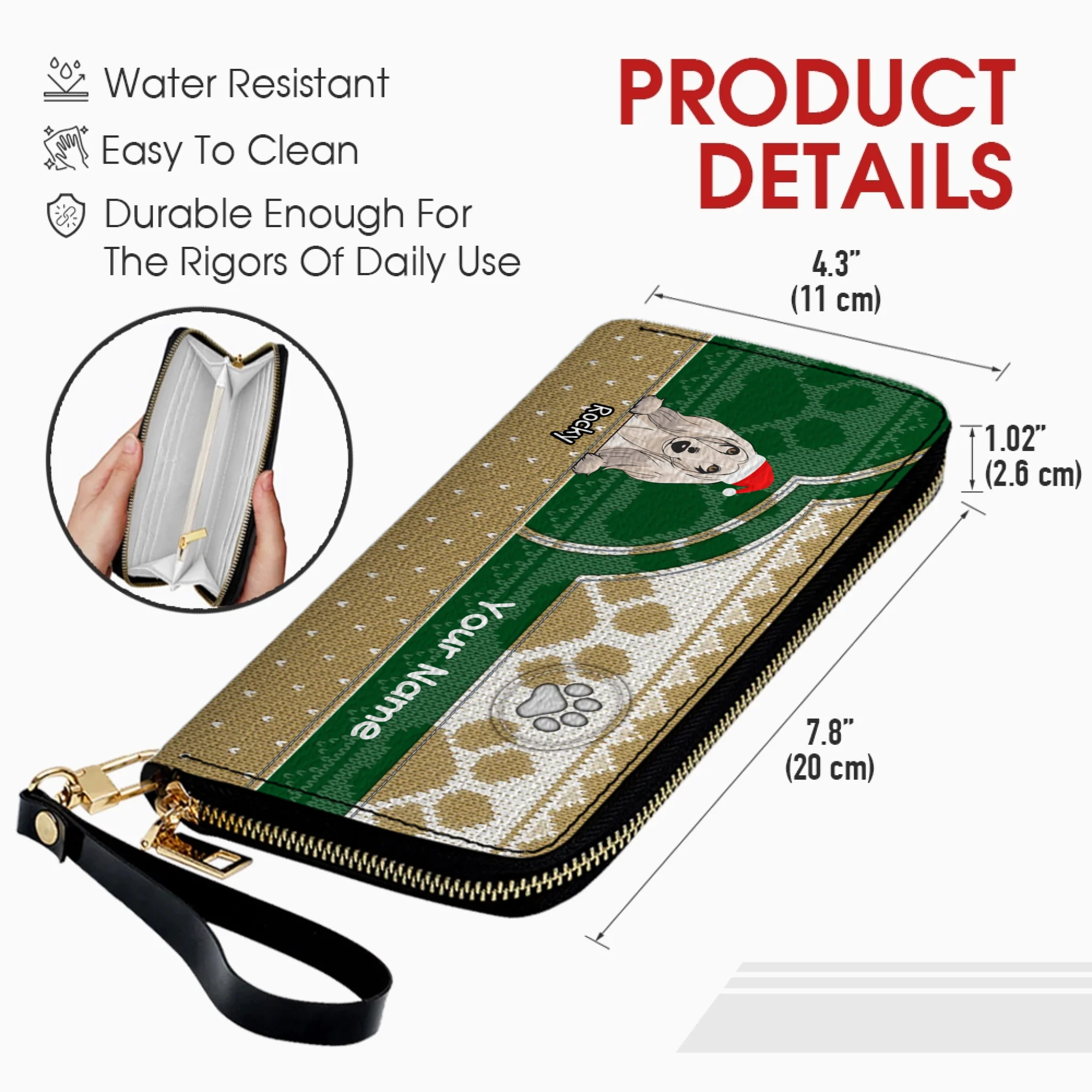 Paw & Heart Leather Wallet – Christmas Gift for Pet Lovers | 89Prints