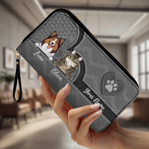 Personalized Pawprint Leather Wallets – Custom Gifts for Dog & Cat Owners | 89Prints