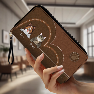 Vintage Style Custom Pet Wallet – Personalized Dog & Cat Art | 89Prints